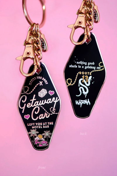 Karma Getaway Car T.S Motel Keychain – GrapeSodaClub