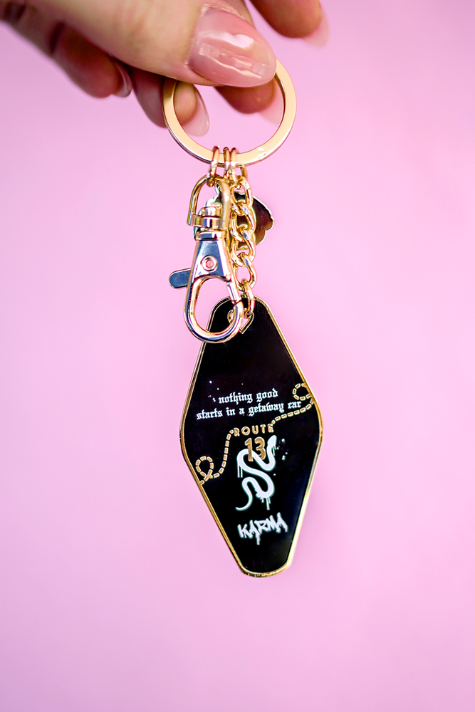 Karma Getaway Car T.S Motel Keychain