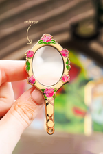 Enchanted Rose Mirror Keyring & Pin