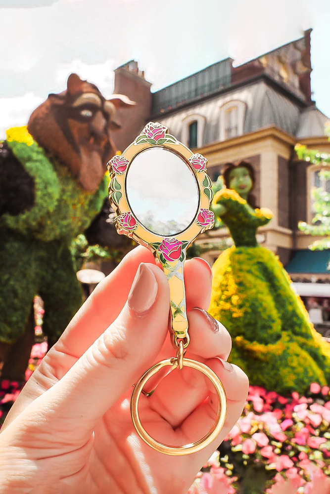 Enchanted Rose Mirror Keyring & Pin