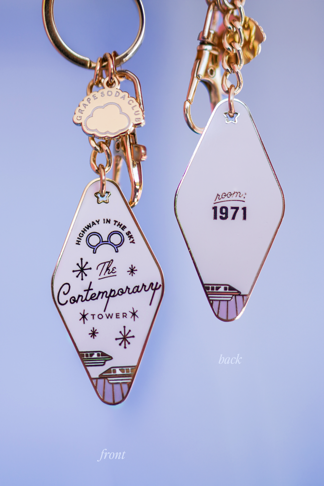 Contemporary Tower Monorail Motel Keychain