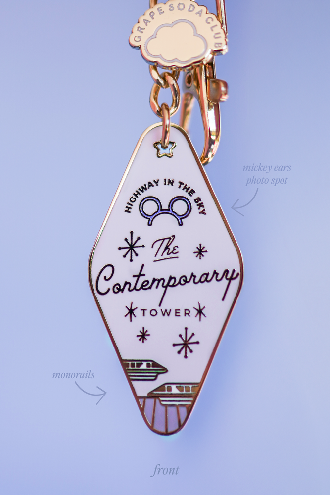 Contemporary Tower Monorail Motel Keychain