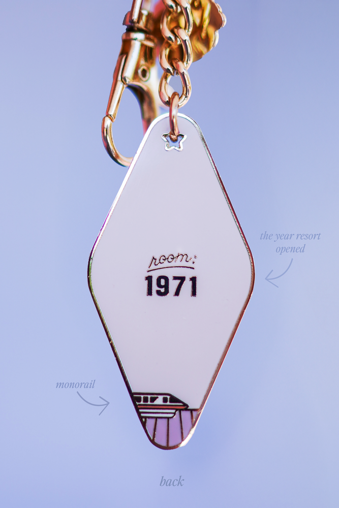Contemporary Tower Monorail Motel Keychain