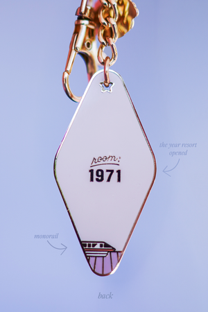 Contemporary Tower Monorail Motel Keychain