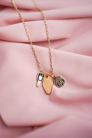 Cozy Cone Motel 24k Gold Necklace w/ 18k Gold Charms