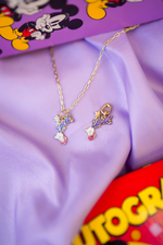 90's Epcot Wand 24k Gold Necklace w/ 18k Gold Charm