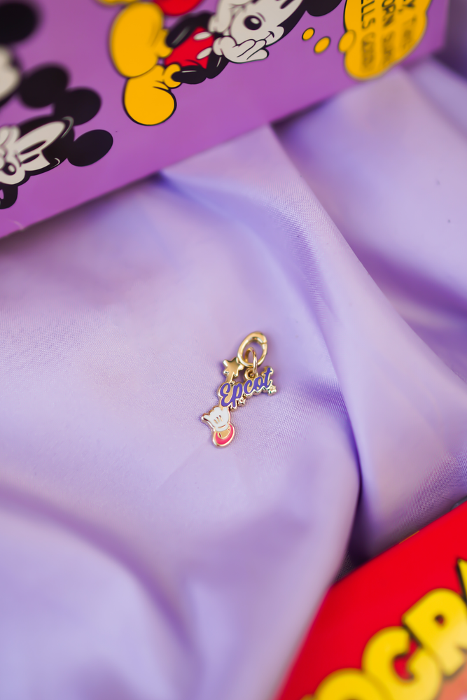 90's Epcot Wand 24k Gold Necklace w/ 18k Gold Charm