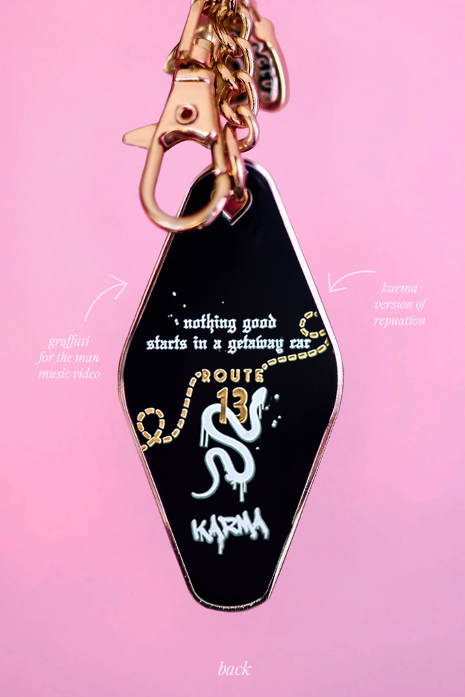 Karma Getaway Car T.S Motel Keychain
