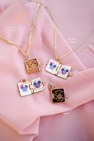 Passport to the World Showcase 24k Gold Necklace w/ 18k Gold Charm
