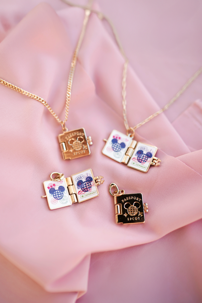 Passport to the World Showcase 24k Gold Necklace w/ 18k Gold Charm