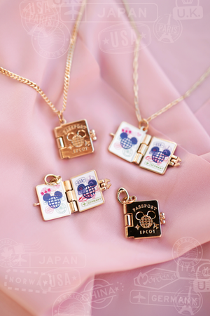 Passport to the World Showcase 24k Gold Necklace w/ 18k Gold Charm