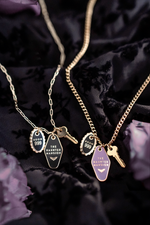 Haunted Mansion Motel Keys 24k Gold Necklace w/ 18k Gold Charms