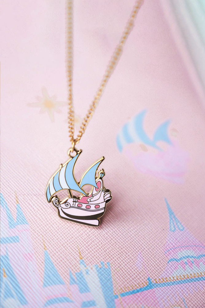 Pirate Ship 18k Gold Plated Necklace