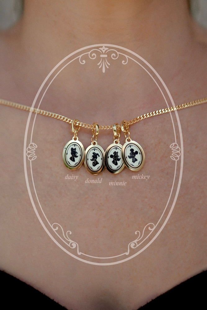 PRE ORDER Silhouette Portraits 18k Gold Charms w/ 24k Gold Necklaces