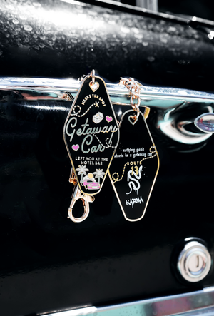 Karma Getaway Car T.S Motel Keychain