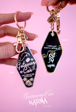 Karma Getaway Car T.S Motel Keychain