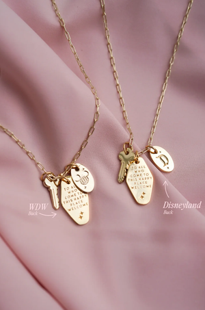 PRE ORDER My Happy Place Motel Keys 24k Gold Necklace w/ 18k Gold Charms