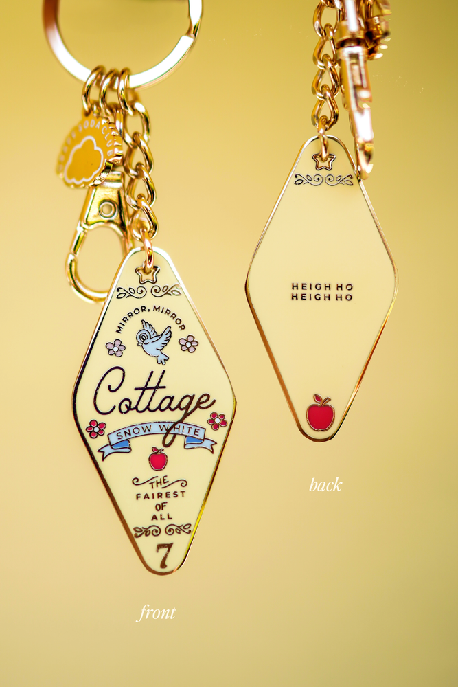 Snow White's Cottage Motel Keychain – GrapeSodaClub Snow White's Cottage Motel Keychain – GrapeSodaClub