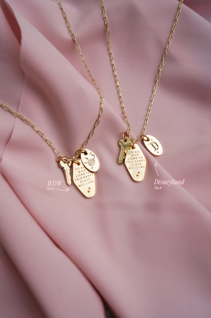 PRE ORDER My Happy Place Motel Keys 24k Gold Necklace w/ 18k Gold Charms