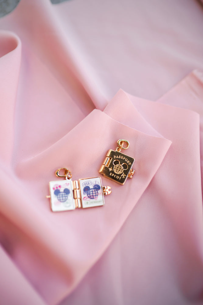 Passport to the World Showcase 24k Gold Necklace w/ 18k Gold Charm