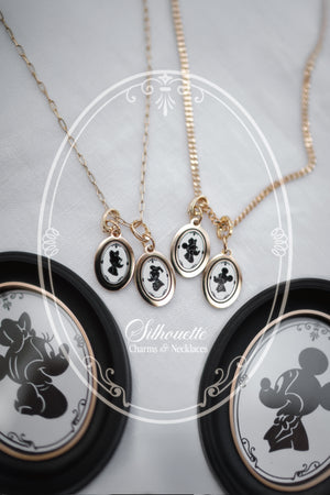 PRE ORDER Silhouette Portraits 18k Gold Charms w/ 24k Gold Necklaces