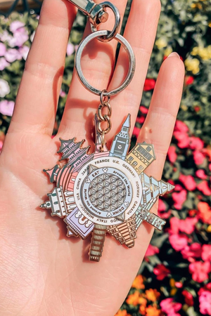 Epcot World Showcase Spinner Keychain